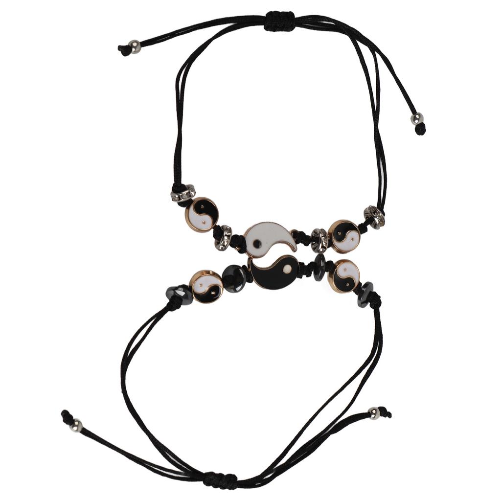 1 пара браслетов Тай Чи, нейлоновый тканый регулируемый браслет Инь Ян пара, декоративный браслет