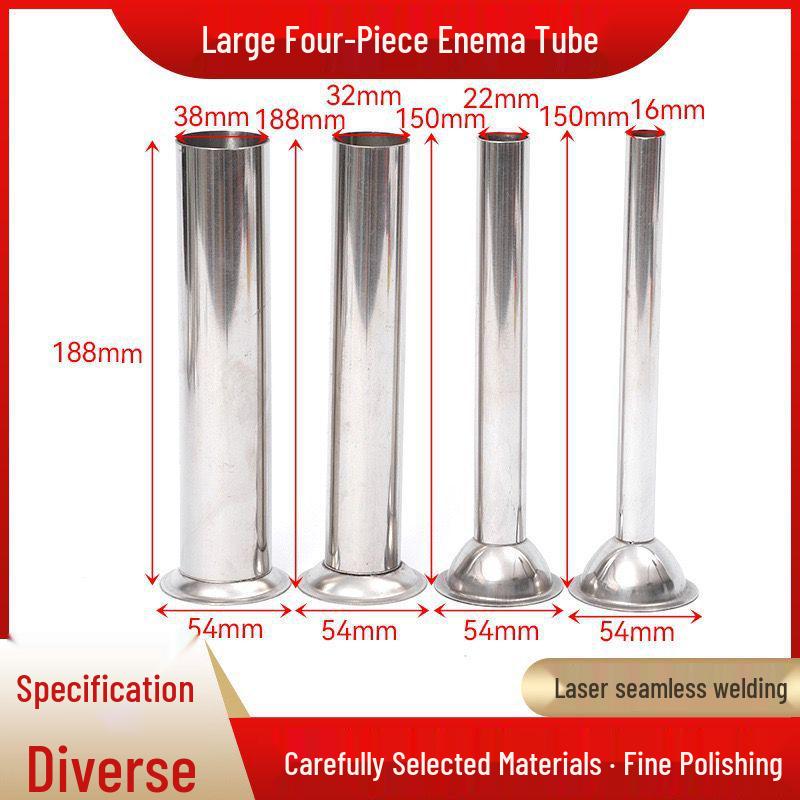 Large Stainless Steel Sausage Stuffer 4-Piece Set - Funnel Accessories for Pig Intestine Casings