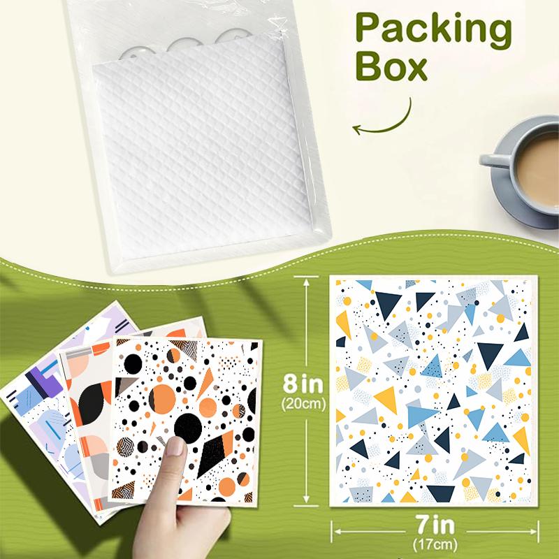 6 шт. Шведские салфетки для мытья посуды Экологичные кухонные тряпки Впитывающие кухонные полотенца Многоразовые Моющиеся Чистящие салфетки