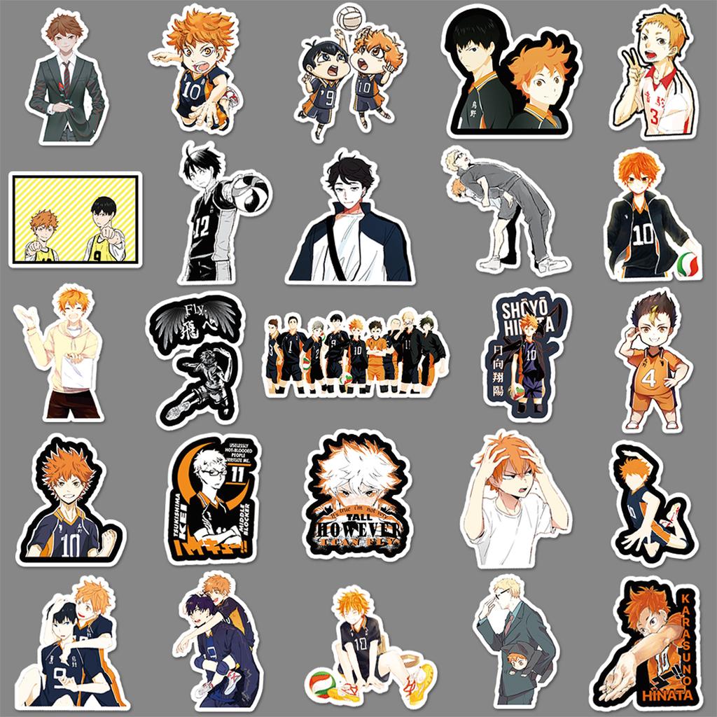52 Мультяшные Японские Волейбольные Подростковые Украшения Чемодан Чемодан Самокат Автомобиль Водонепроницаемые Граффити Наклейки