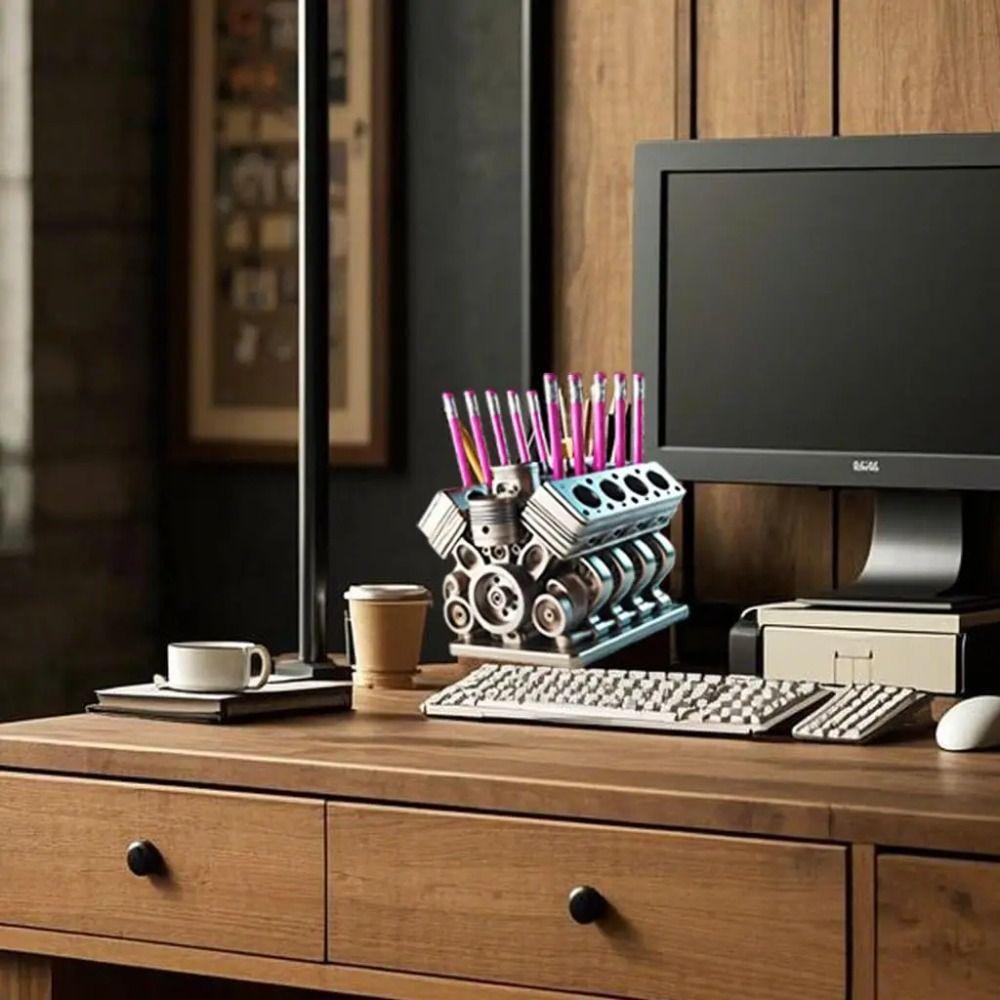V6/V8 Engine Shaped Desk Organizer Crafts Pencil Organizer Desktop Decor  Accessories