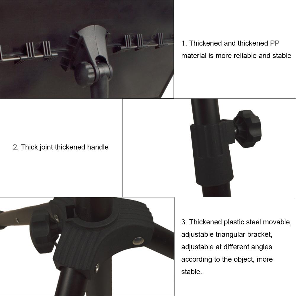 Portable Metal Music Stand Detachable Musical Instruments for Piano Violin Guitar Sheet Music Black