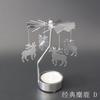 Christmas Decorations Spinning Rotary Metal Carousel Tea Light Candle Holder Stand Light Xmas Gift Candelabra for Home