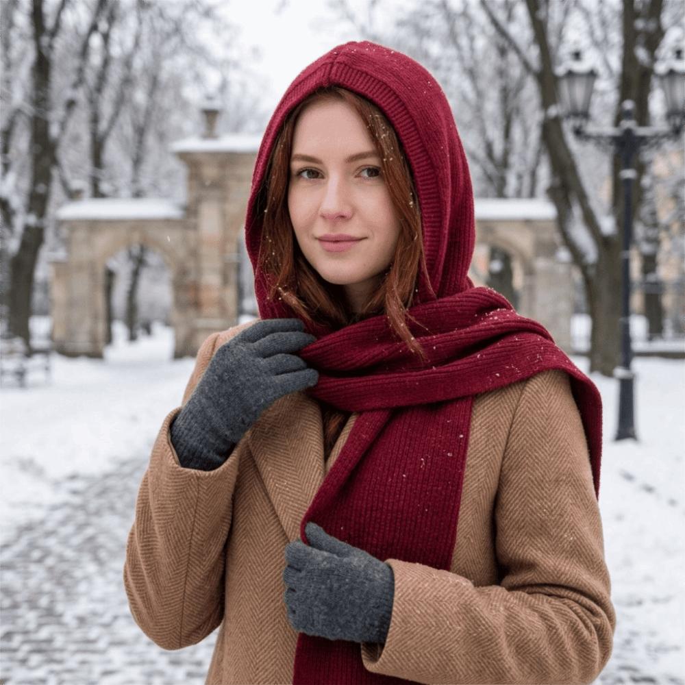 Long Knitted Beanies Cap Soft Balaclava Caps Korean Autumn Winter Hooded Scarf Unisex