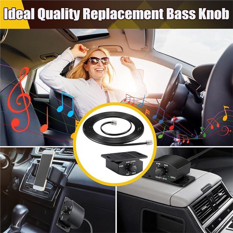 Bass Volume Control Knob,4 Pin With 11.48Ft/3.5M Extension Cable- Universal Fit For Most Car Amplifier Systems Bassvolume