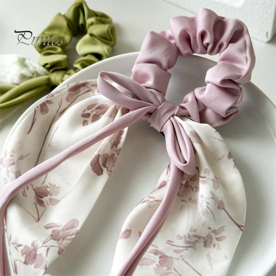 Атласные резинки для волос для женщин и девочек, держатель для хвоста, эластичная длинная лента, декор в виде банта, длинная вьющаяся тонкая повязка для волос, аксессуары для волос