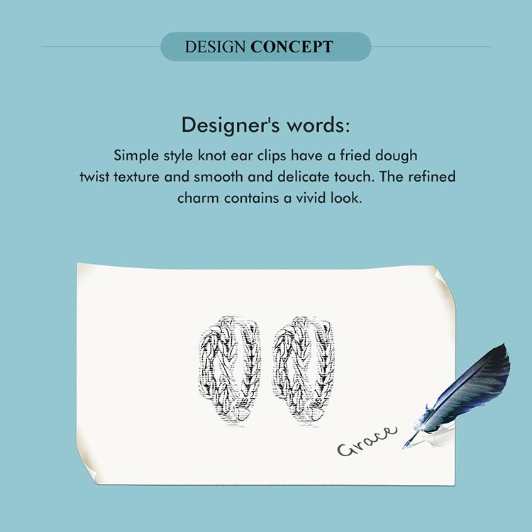 Bisaer Серьги-клипсы из стерлингового серебра 925 пробы с простым узлом для женщин, подарок на день рождения, изысканные ювелирные изделия