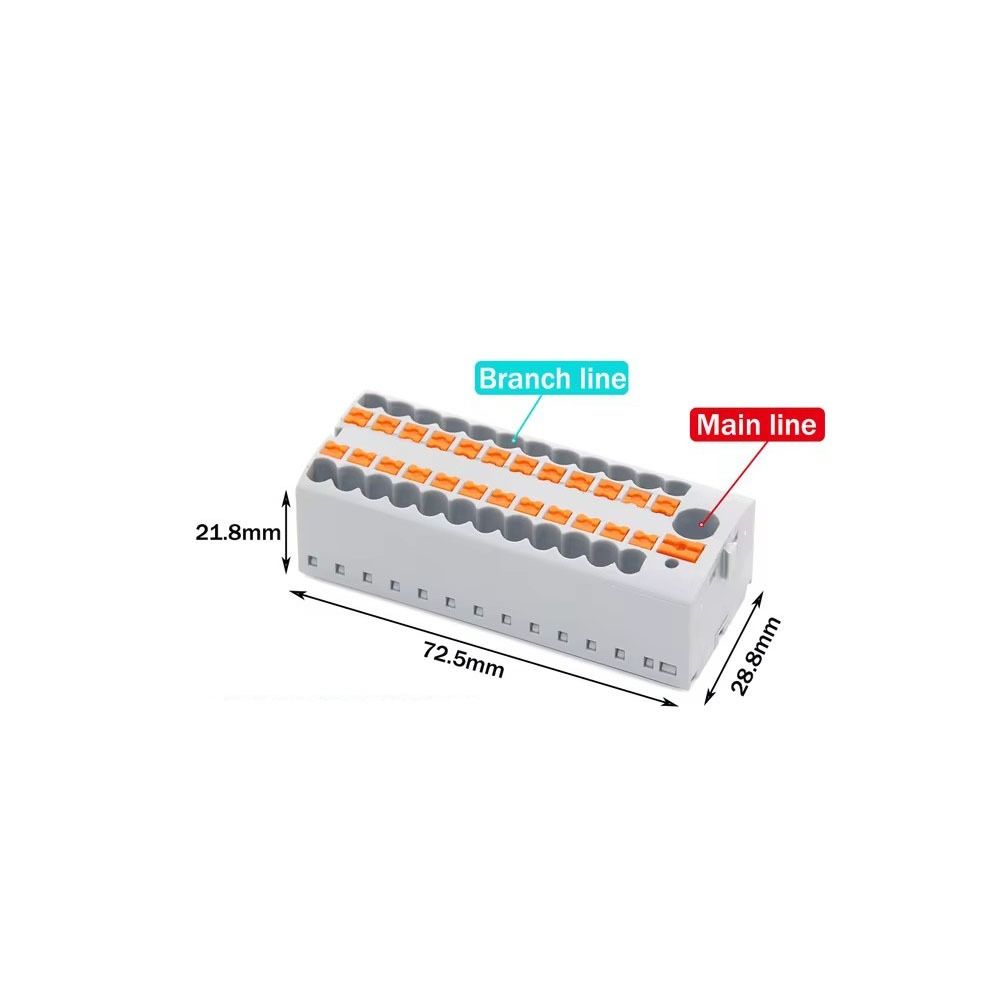 Один вход, несколько выходов, проводные электрические соединители PTFIX 2,5 мм, распределительный блок, монтаж на DIN-рейку