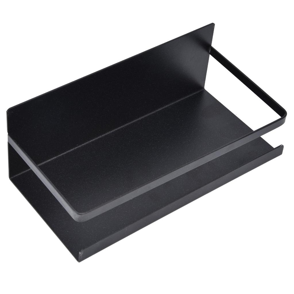 Kitchen Rack Space Saving Spice Shelf Organizer Magnetic Single Tier Iron for StorageBlack