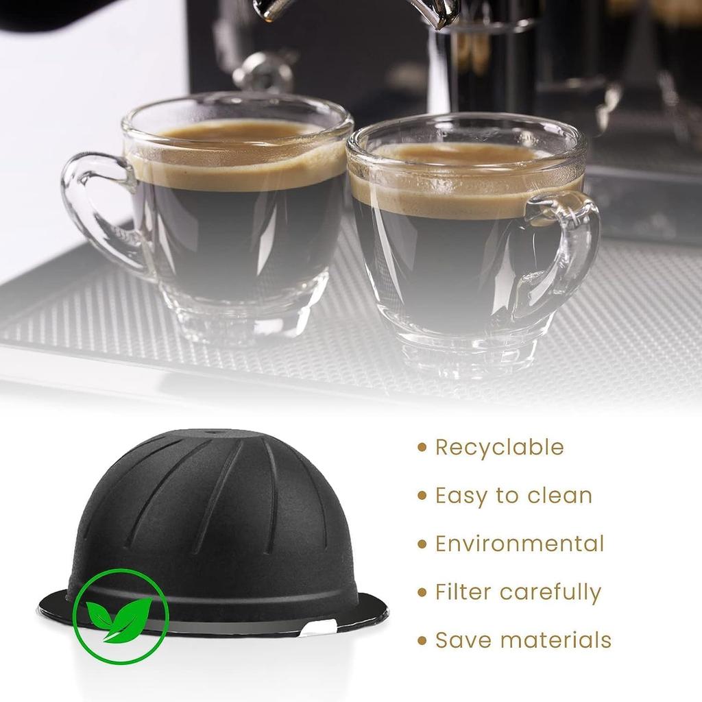 5Pcs Refillable Coffee Capsule Vertuo Pods, 230ml Reusable Refill Vertuoline Pod Coffee Capsule Filter Cup for Nespresso Vertuoline Machine