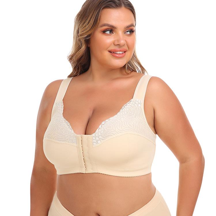 Adjustable Side-Supporting Body-Shaping Vest-Style Longline Plus Size Sports Bra with Three-Row Hook-and-Eye Closure