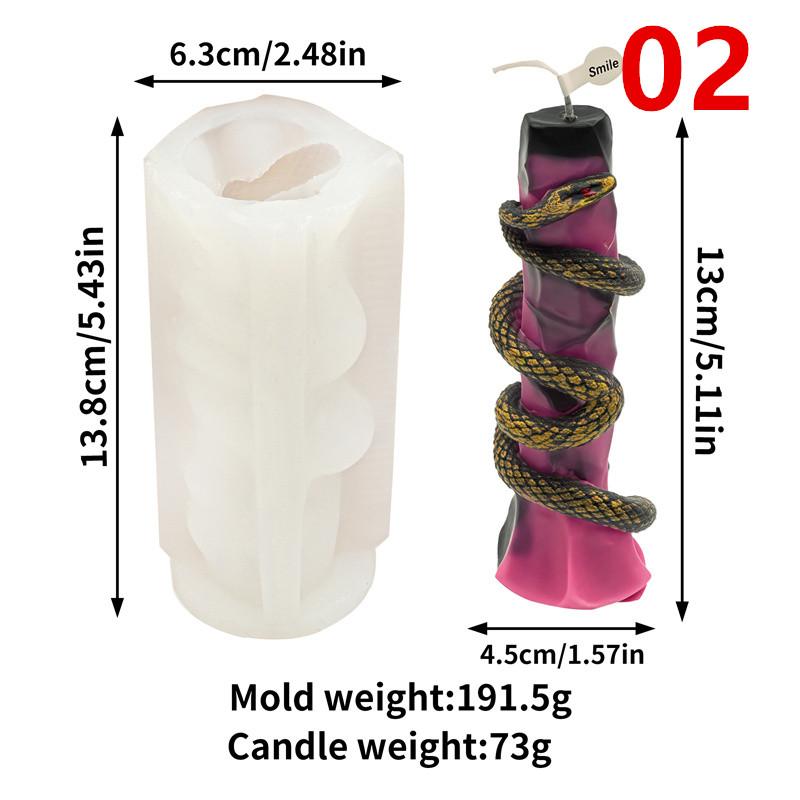 Подсвечник-колонна в форме змеи Силиконовая форма Сделай сам Рельеф свернувшейся змеи Змеиное яйцо Дизайн розовой колонны Свечи Гипс Домашний декор