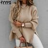 Women's Fashion Casual Fall Winter Solid Color Print Long Sleeve O-Neck Sweaters