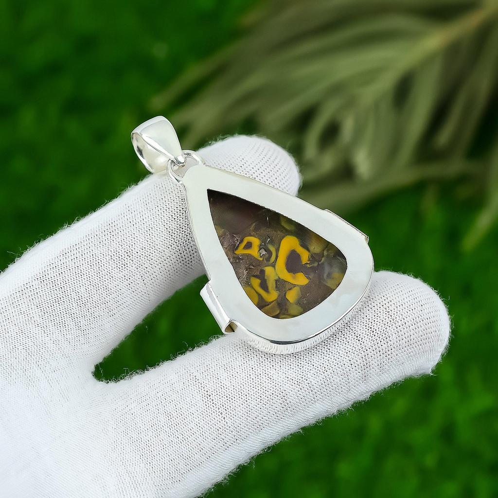 Подвеска из натурального камня фруктовый яшма, ювелирное изделие из серебра 925 пробы для женщин