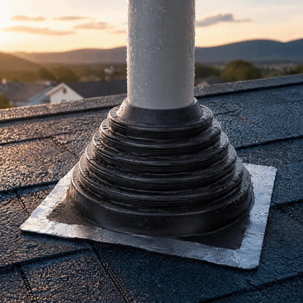Rubber Material Metal Roof Vent Boot Pipe OD 7" to 13" Chimney Pipe Boot For Homeowners