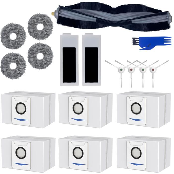 Pack accessoires pour Ecovacs Deebot T20 Omni/T20E Omni - Sac/Filtre/Serpillère/Brosse latérale/Rouleau extracteur Phonillico®