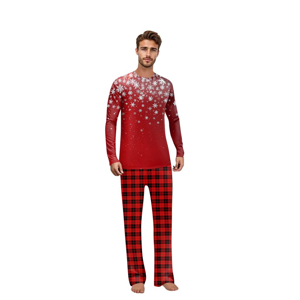 Комплект из топа и брюк с рождественскими принтами для всей семьи Одинаковые комплекты для всей семьи