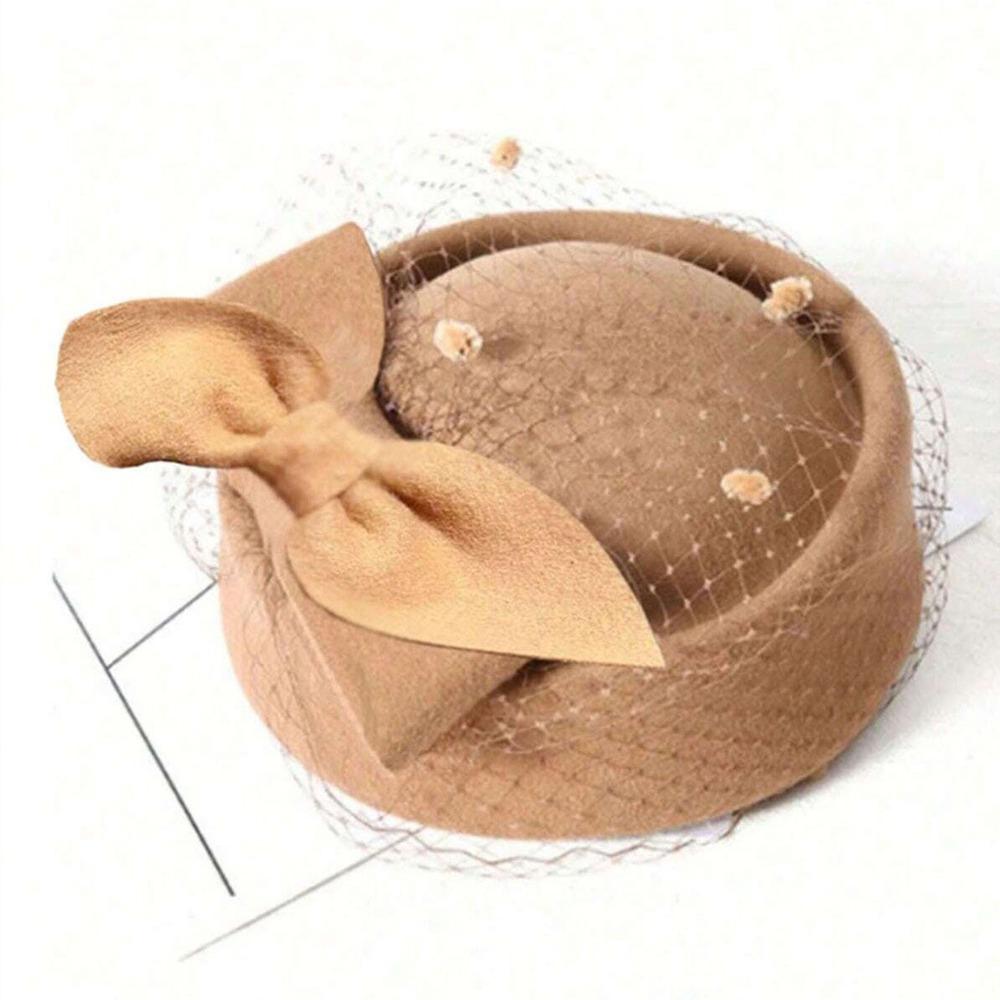 Элегантная шляпка-таблетка Британский стиль Кепка стюардессы Винтажная шляпка-фасцинатор Ужин