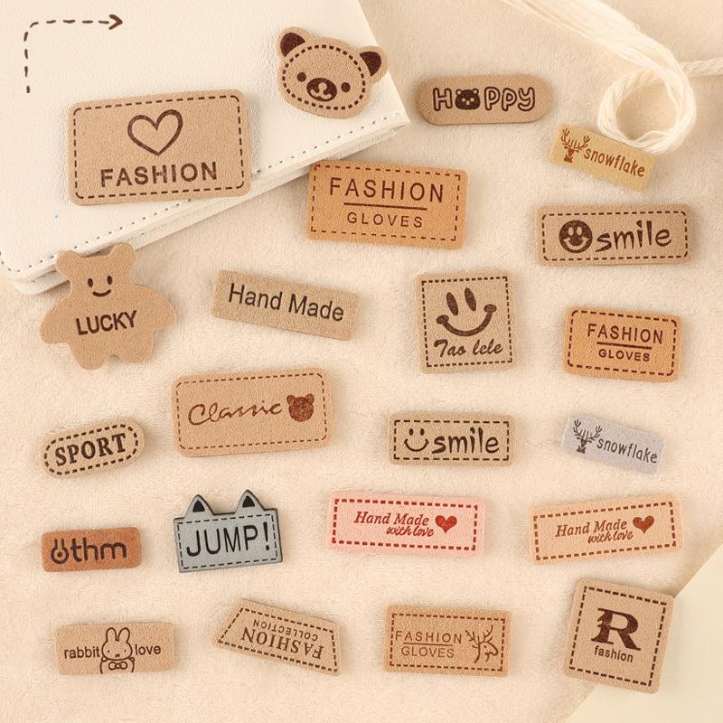 Печатные фирменные аксессуары для одежды, нашивки своими руками, обувь и шляпы, аксессуары для багажа, английские буквы, кожаные этикетки, наклейки для ткани