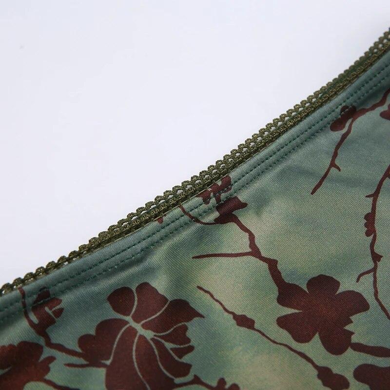 Винтажная длинная юбка, зеленая женская юбка с цветочным принтом Y2K, модная уличная гранж-мода, элегантная юбка до середины икры, корейская мода 2000-х годов