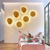 Nordic Japanese Solid Wood LED Wall Lamp for Bedroom, Living Room, or Hallway.