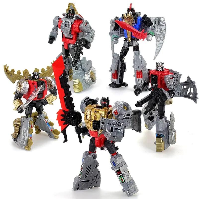 5IN1 BPF ABS Модель Трансформация G1 Игрушка-робот Dinoking Volcanicus Grimlock Slag Sludge Snarl Swoop Slash Диноботы Фигурка