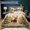 Christmas Kitten Pattern Bedding uilt Set uilt Cover Pillowcase Home Decoration Birthday Gift (1 * duvet cover + 2 * pillowcase without core)_XIA