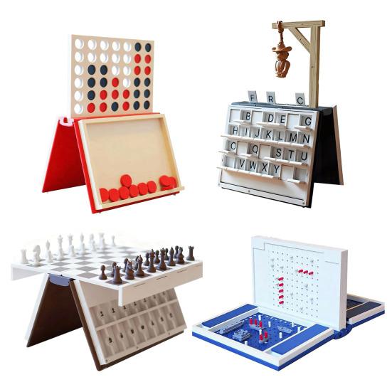 Книга Настольные Игры Словарь Слов Испытание на Правописание Настольная Игра 3D Печать Виселица Шахматы Четыре в Ряд Морской Бой Стратегическая Игра