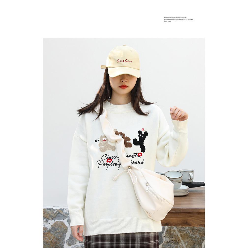 IELGY Korean Version of Casual Soft Leather Dumpling Bag, Fashionable Pleated Shoulder Armpit Bag, Retro Drawstring Messenger Women's Bag