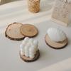 Minimalist Wooden Aroma Candle Tray – Round Decorative Base