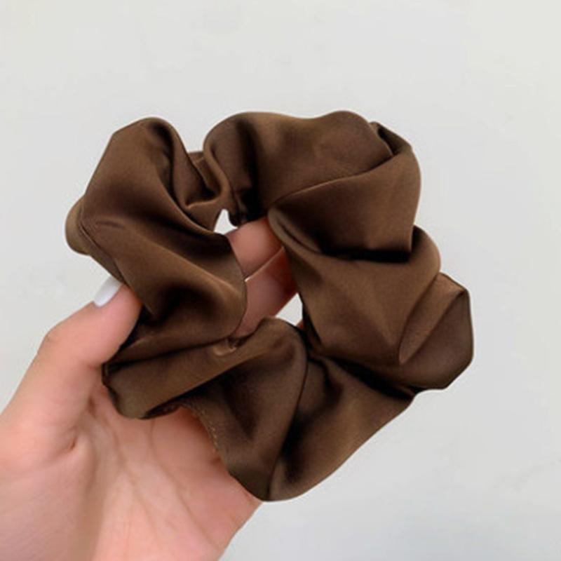Винтажные шелковые резинки для волос, эластичные резинки для волос, однотонные женские и женские головные уборы, резинки для хвостиков, веревочные аксессуары для волос