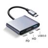 SUNROZ Type-C To HDMI USB 3.0 Adapter for MacBook Apple Samsung Asus HP Type-C USB Hub 4K, Gray (A486760)