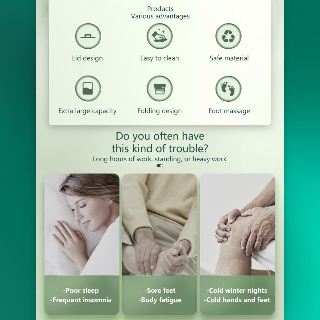 Складная ведро для мытья и массажа ног, ванна большой емкости, ванна для ног, массажный кабинет, педикюр, хозяйственные принадлежности