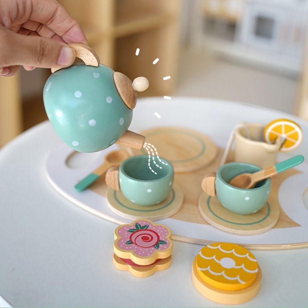 Food Afternoon Tea Set Toy Timbered Early Educational Toys Children Toys