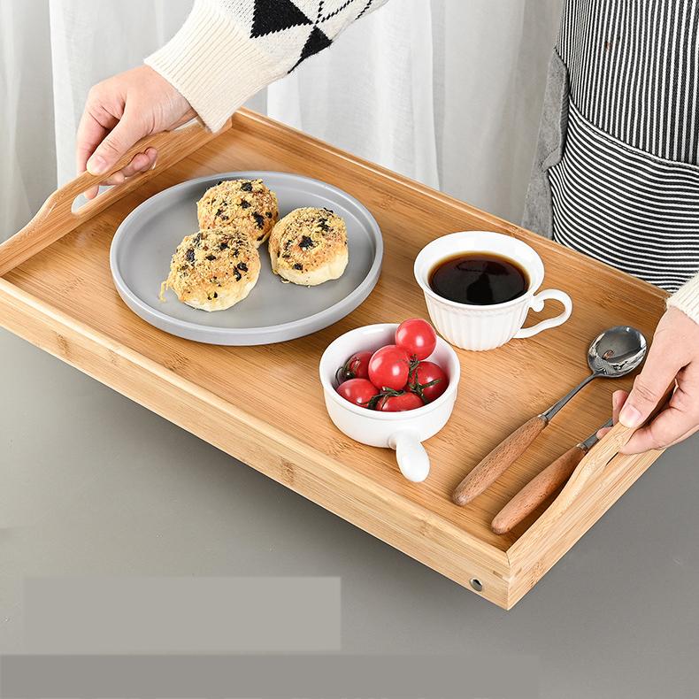 Бамбуковый поднос для кровати, складные ножки с ручками, поднос для завтрака для дивана, еды, рисования, поднос с едой для завтрака в постели, чтения или работы