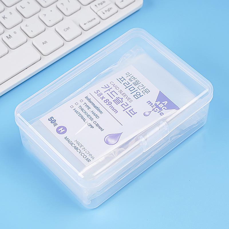 Ins Transparent Plastic Storage Box Photocards Small Card Storage Box Desk Organizer Box Classification Box Stationery