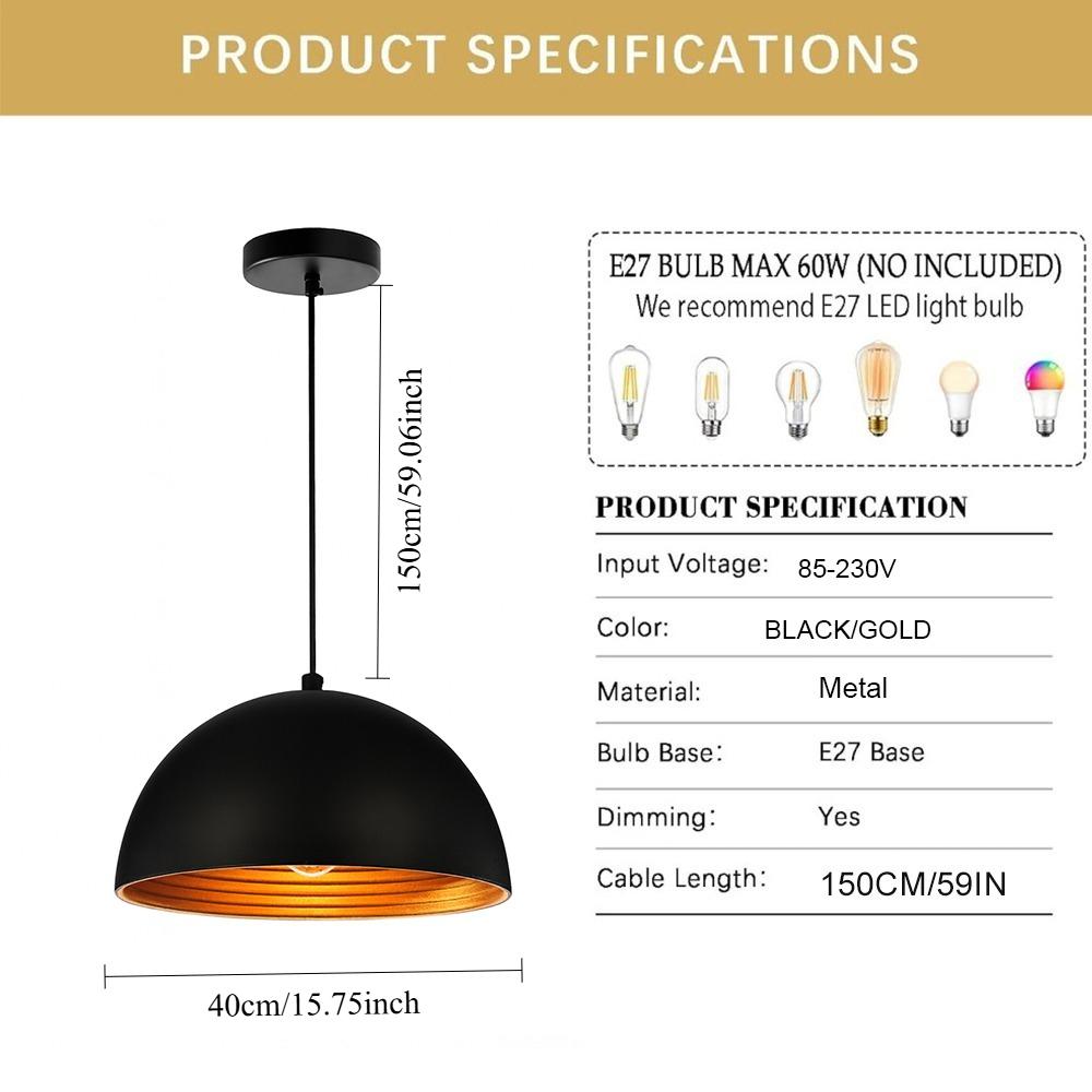 Nordic Retro Industrial Black Pendant Lamp E27 Restaurant Dining table Bar loft Decorative Chandeliers Pendant Hanging Lighting