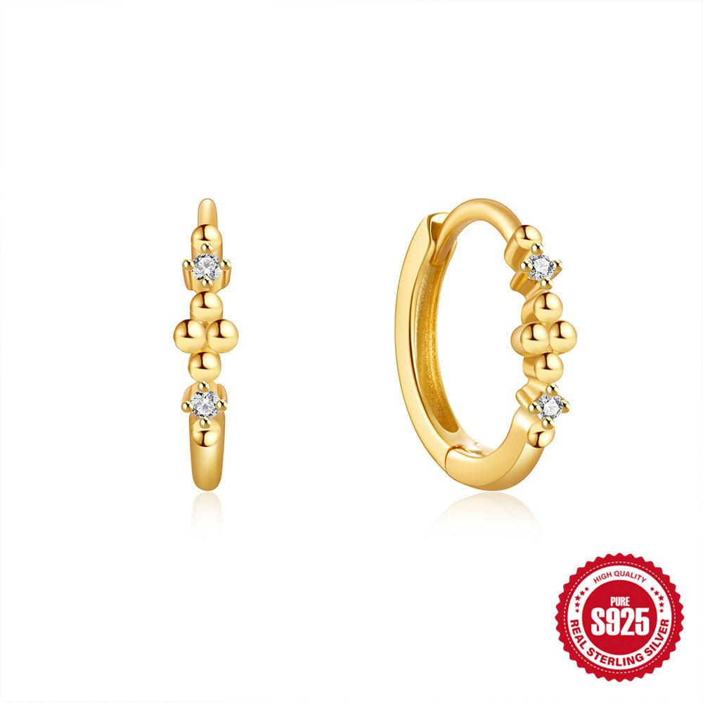 Серьги-пусеты из стерлингового серебра 925 пробы, геометрические, с бриллиантами, трендовые, креативные, в стиле инс