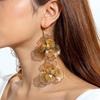 Autumn Winter Fashion Elegant Simulation Hollow Iron Flower Pendant Earrings Suitable for Women's Parties Daily Matching Versatile Accessories