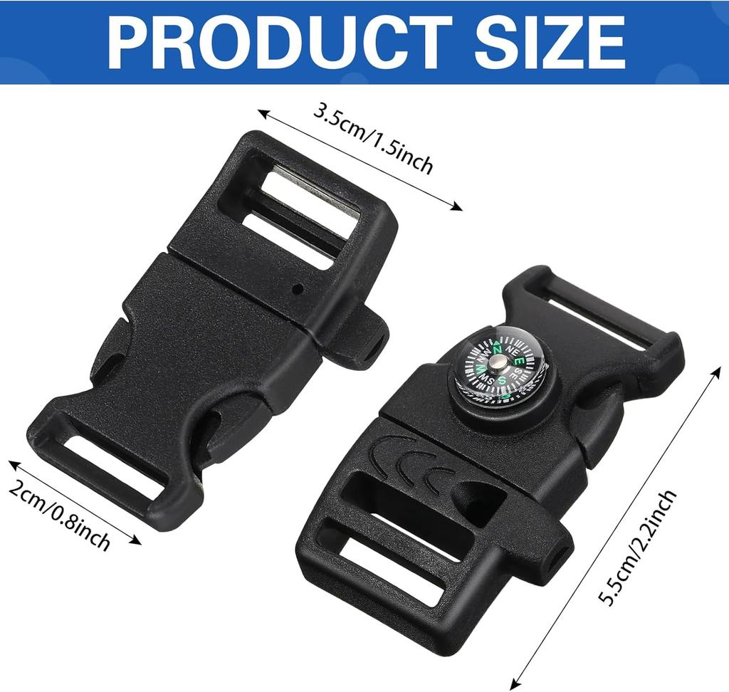 5 шт. в упаковке черный компас кремень скребок для розжига свисток пряжка пластиковый браслет из паракорда для кемпинга на открытом воздухе аварийные наборы для выживания в дороге (черный)