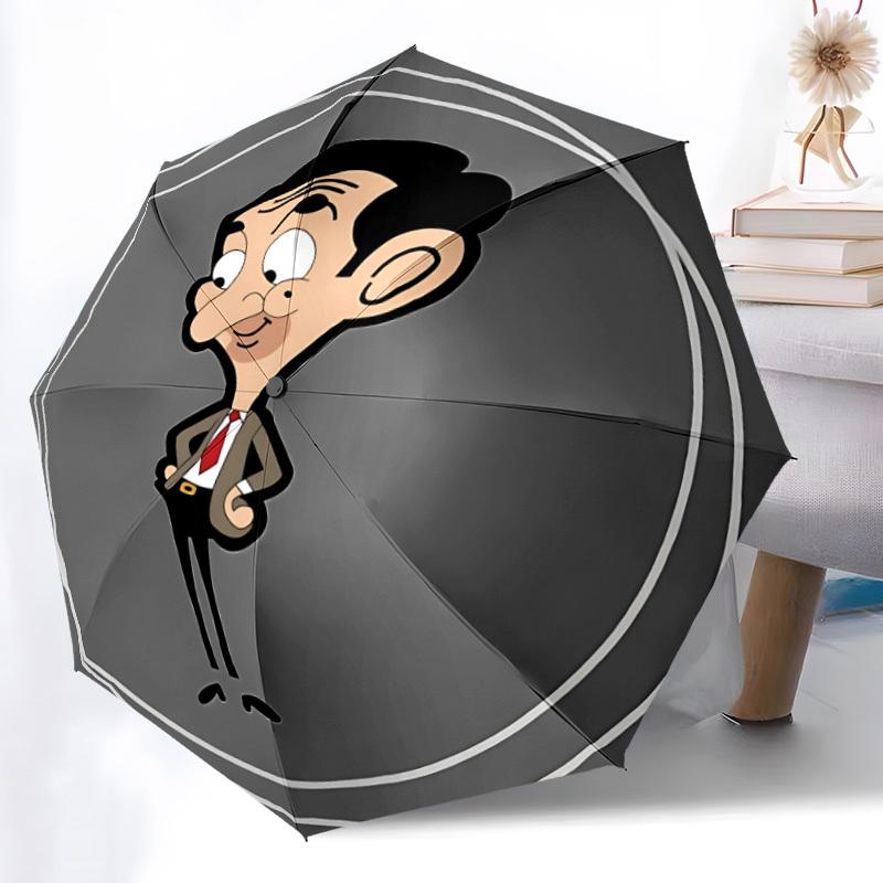 1pc Mr. Bean, Cartoon Automatic Open/Close Umbrella Folding Umbrella, Portable Compact Travel Umbrella, Birthday/Christmas Gift for Men & Women