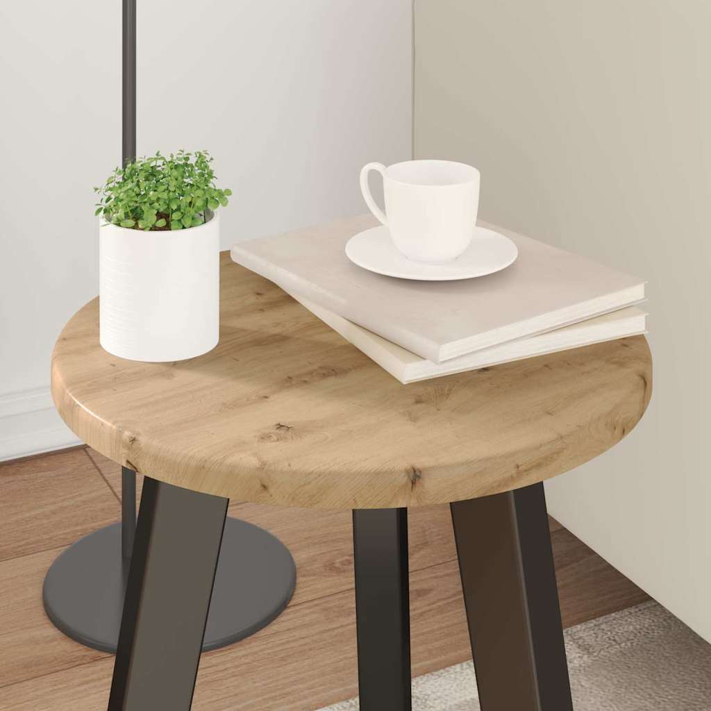 Artisan Oak Table Top Round Ø 30 x 1.5 cm Engineered Wood