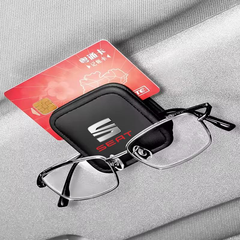 djbf10 Car Sunglasses Holder Eyeglasses Hanger Sun Visor Glasses Clip For Seat Leon Ibiza Alhambra Exeo Altea Arona Mii Car Accessories