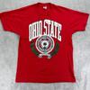 Винтажная красная футболка Ohio State Buckeyes по американскому футболу, мужская, размер L, одинарный шов, 88 г.