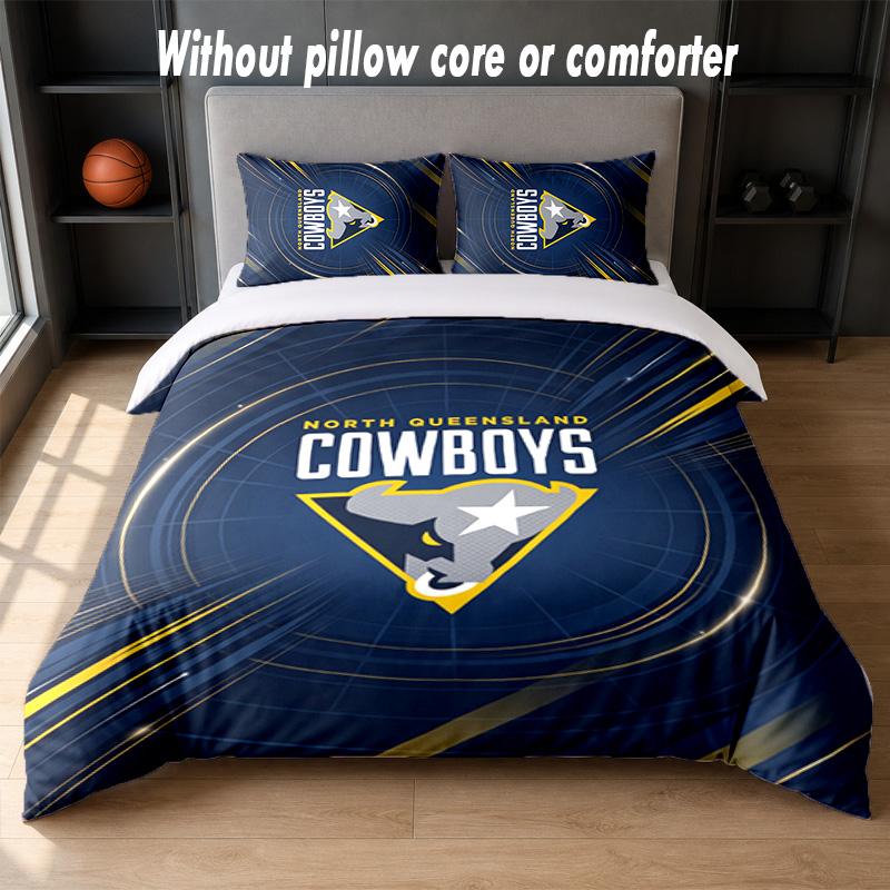 North Queensland Cowboys Design Bed Bedding Set 1 Duvet Cover + 2 Pillowcases Soft Breathable Household Bed Linens
