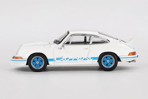 MINI GT 1/64 Porsche 911 Carrera RS 2.7 Grand Prix Бело-синяя ливрея (Левый руль) Готовый продукт