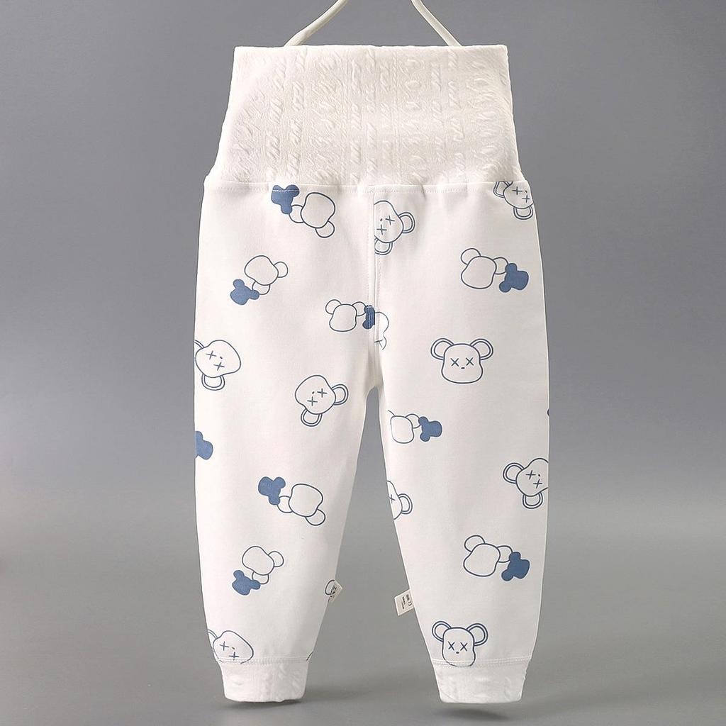 Spring and Fall High Waist Pure Cotton Infant and Toddler Sleep Pants - Boys & Girls Belly Protection Bottoms