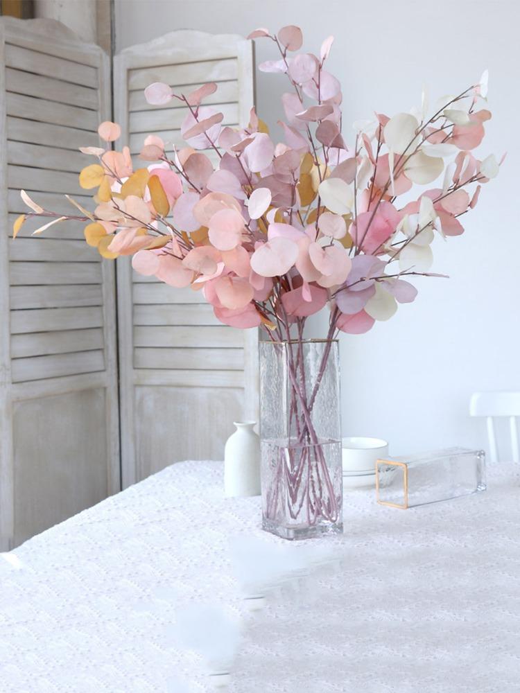 2 шт. 87 см осеннее искусственное растение искусственные листья эвкалипта длинная ветка свадебное украшение дома шелковые цветы искусственные растения DIY настенная композиция