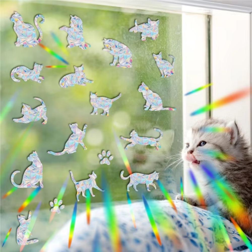 Christmas Rainbow Prism Static Cling Glass Stickers PVC Halloween Window Stickers Sun Catcher Decorative Films