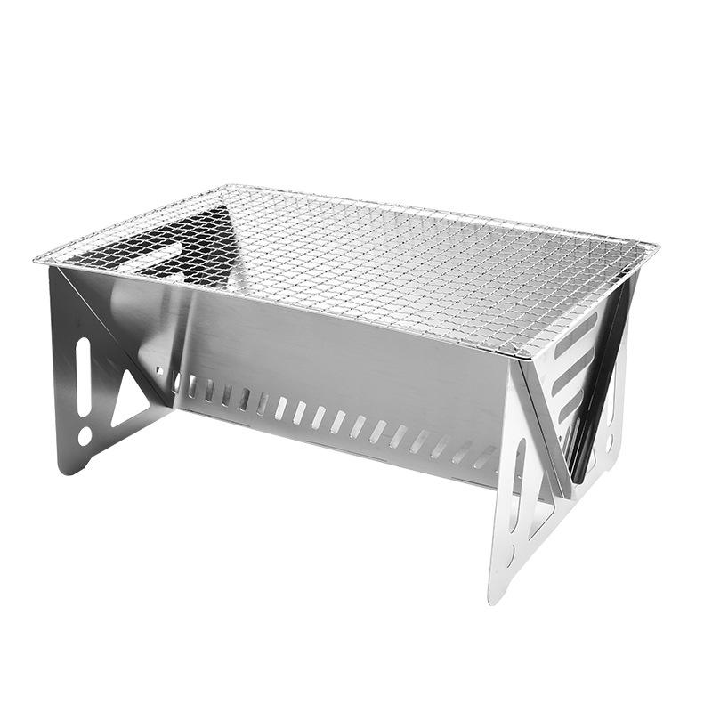 Новый портативный складной угольный гриль-барбекю из нержавеющей стали для двора на открытом воздухе